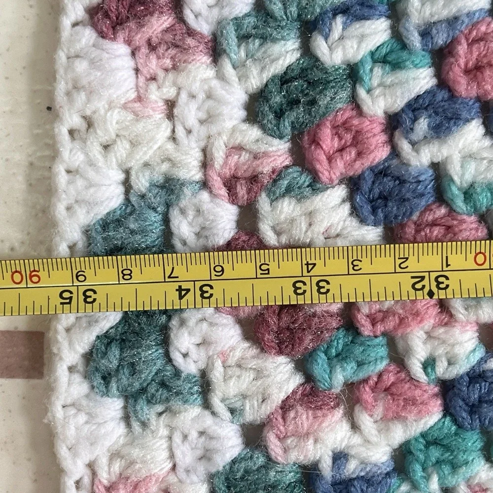 Handmade Vintage Crochet Baby Lap Afghan Blanket‎ Throw 35